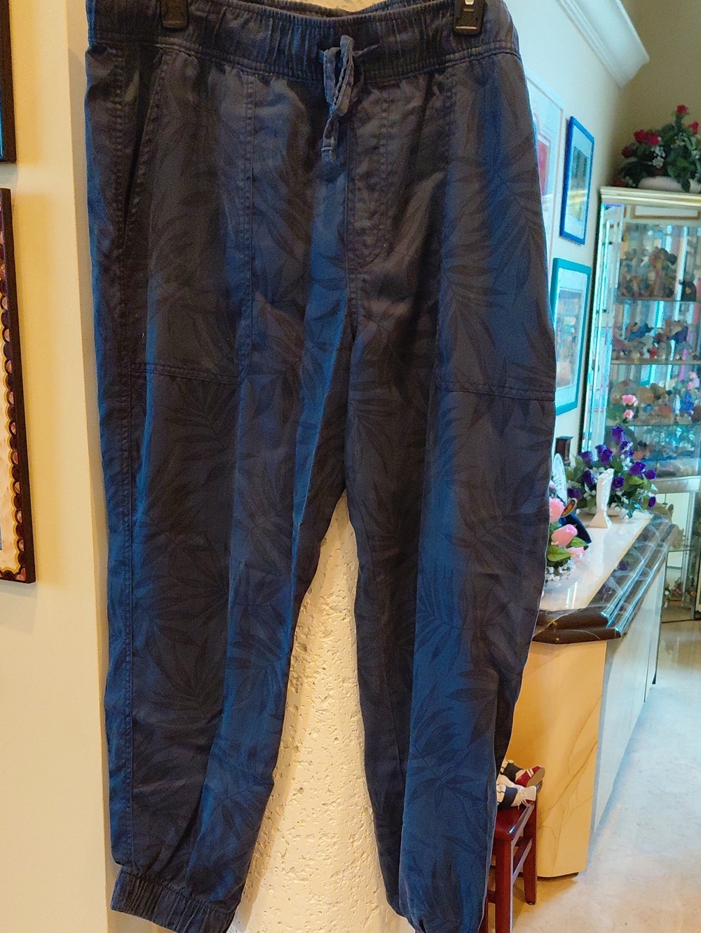 Orvis Navy Palm-Print Jogger Pants